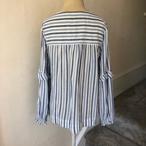 Anthro Sanctuary Striped Lace Up Peasant Top EUC - Picture 3 of 7